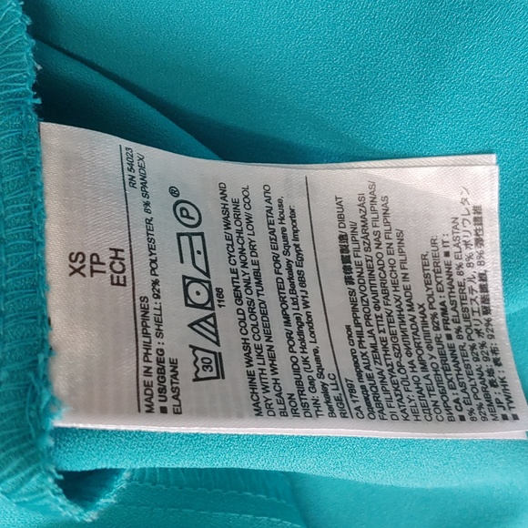 🔴MOVING SALE!🌤️Banana Republic XS, Turquoise Tie Shoulder Wrap Dress - Picture 9 of 9